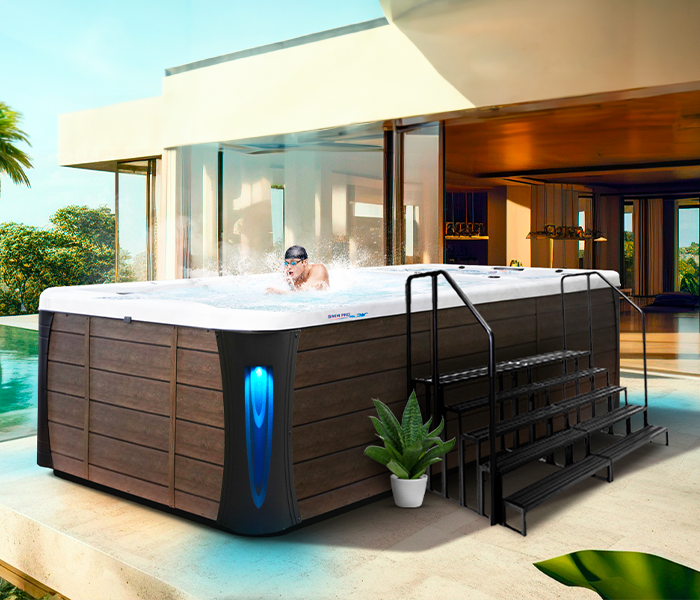 Calspas hot tub being used in a family setting - West Field